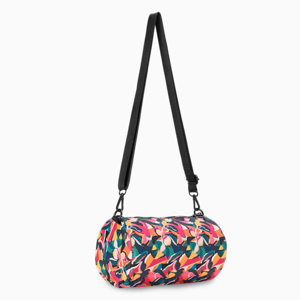 Verdure Mini Barrel Bag, Fluro Pink Pes-PUMA Navy-AOP, extralarge-IND