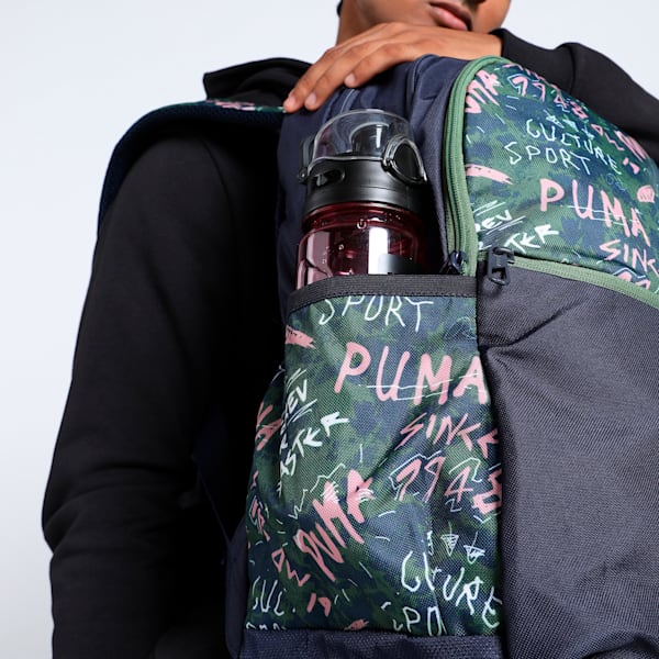 Punch Backpack, PUMA Black-Pitch Green-AOP, extralarge-IND