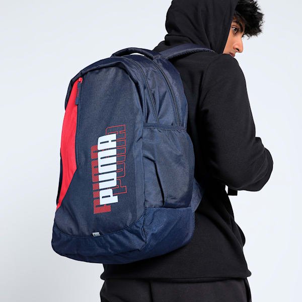 Colorblock Backpack, PUMA Navy-PUMA Red, extralarge-IND