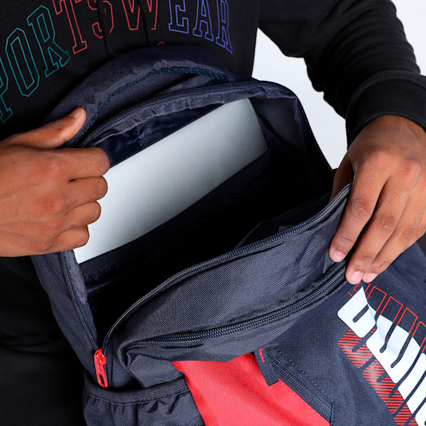 Colorblock Backpack, PUMA Navy-PUMA Red, extralarge-IND