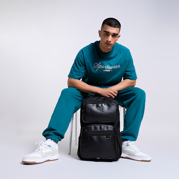 Stylised PU Backpack, PUMA Black, extralarge-IND