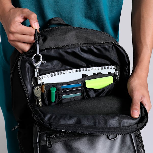 Stylised PU Backpack, PUMA Black, extralarge-IND