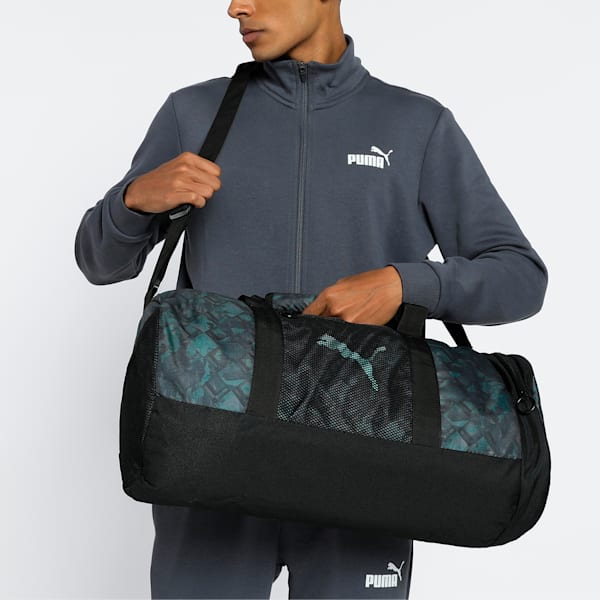 Printed Duffle Bag, PUMA Black-Hero Blue, extralarge-IND
