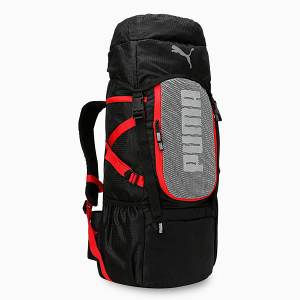 PUMA Trailtrekker Multi-Compartment Rucksack 54.5L, PUMA Black-For All Time Red, extralarge-IND