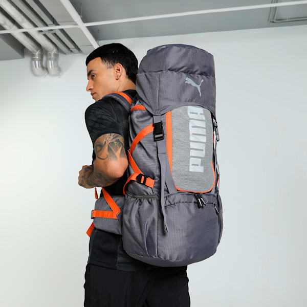 Trailtrekker Rucksack, Flat Mid Gray-Rickie Orange, extralarge-IND