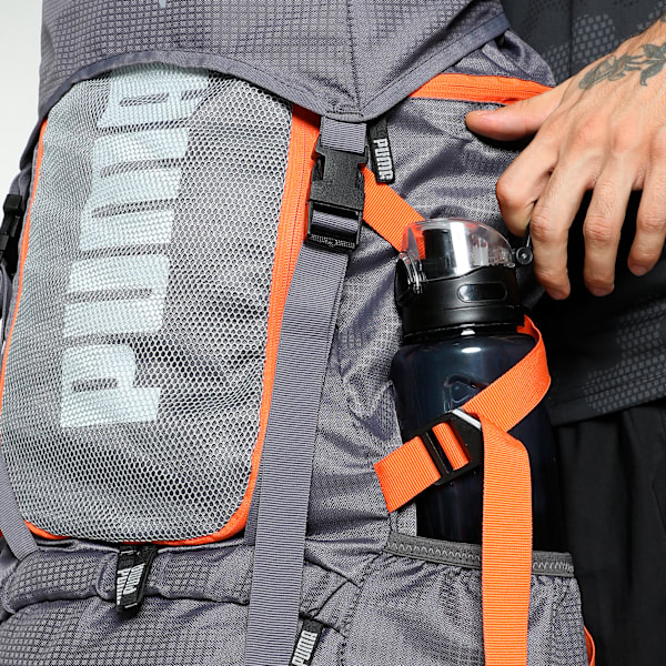 PUMA Trailtrekker Multi-Compartment Rucksack 54.5L, Flat Mid Gray-Rickie Orange, extralarge-IND