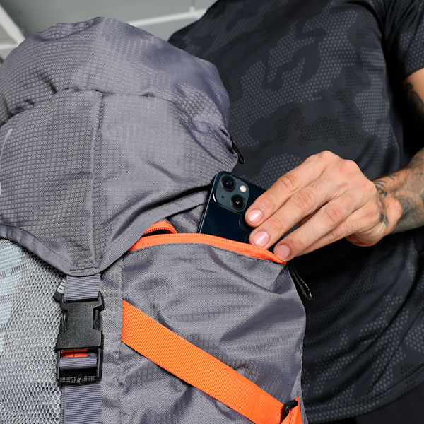 Trailtrekker Rucksack, Flat Mid Gray-Rickie Orange, extralarge-IND