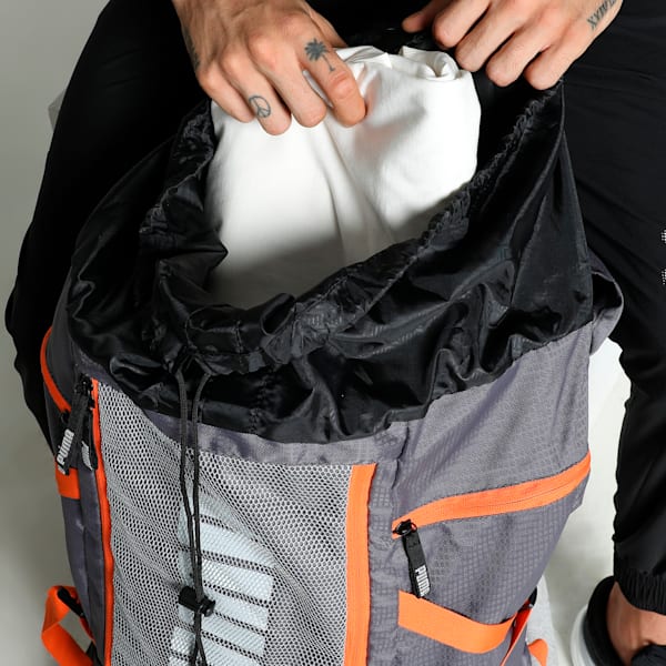 Trailtrekker Rucksack, Flat Mid Gray-Rickie Orange, extralarge-IND