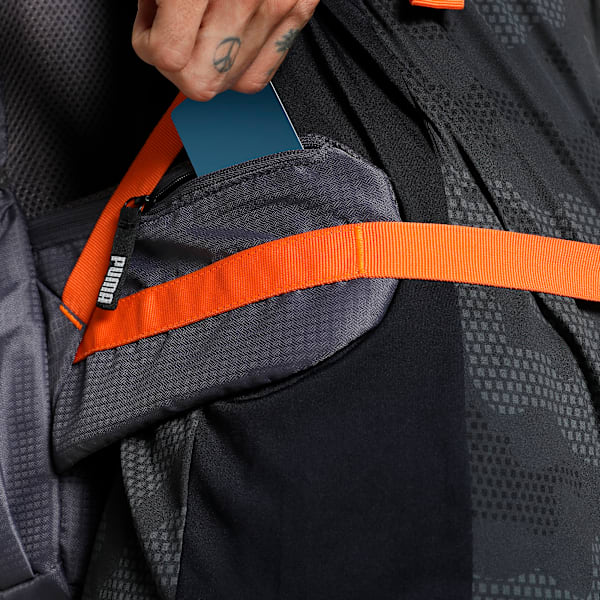 PUMA Trailtrekker Multi-Compartment Rucksack 54.5L, Flat Mid Gray-Rickie Orange, extralarge-IND