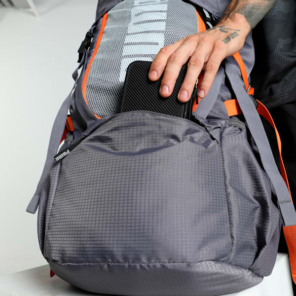 Trailtrekker Rucksack, Flat Mid Gray-Rickie Orange, extralarge-IND