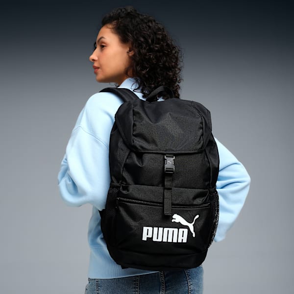 PHASE Trend-Led Design Hooded Backpack, PUMA Black, extralarge-IND