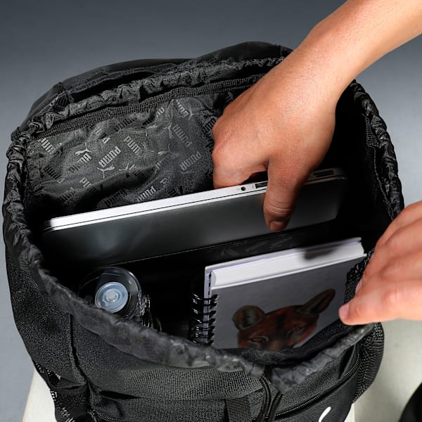 PHASE Trend-Led Design Hooded Backpack, PUMA Black, extralarge-IND