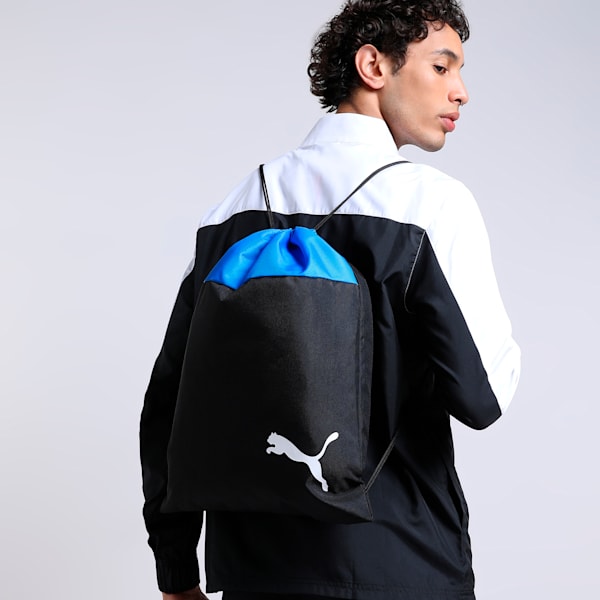 teamGOAL 23 Gym Sack, Electric Blue Lemonade-Puma Black, extralarge-IND