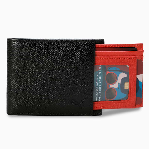 Leather 2 in 1 Wallet, PUMA Black, extralarge-IND