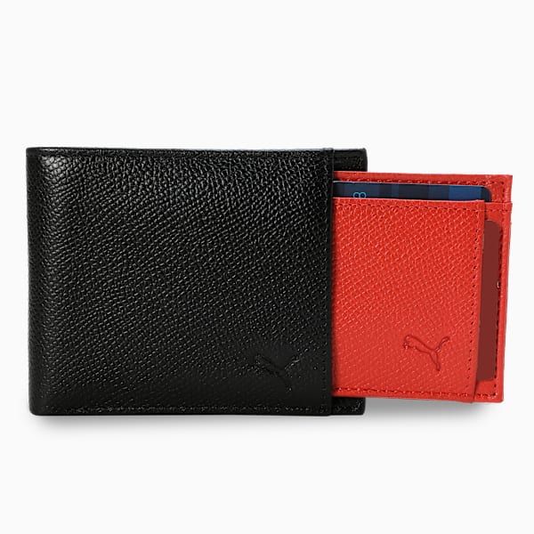 Leather 2 in 1 Wallet, PUMA Black, extralarge-IND