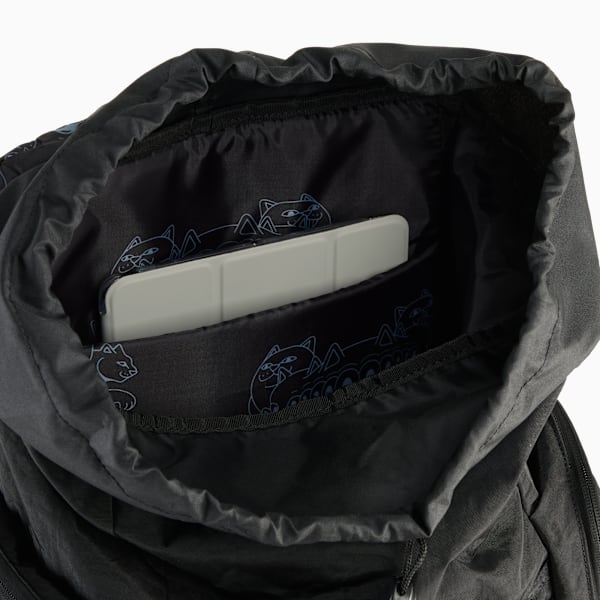 PUMA x RIPNDIP Men's Graphic Hooded Backpack, PUMA Black, extralarge-IND