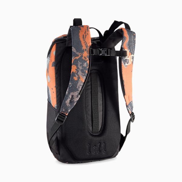 LAFRANCÉ Sleek 30L Backpack, Flat Dark Gray-Galactic Gray-Orange Glo-AOP, extralarge