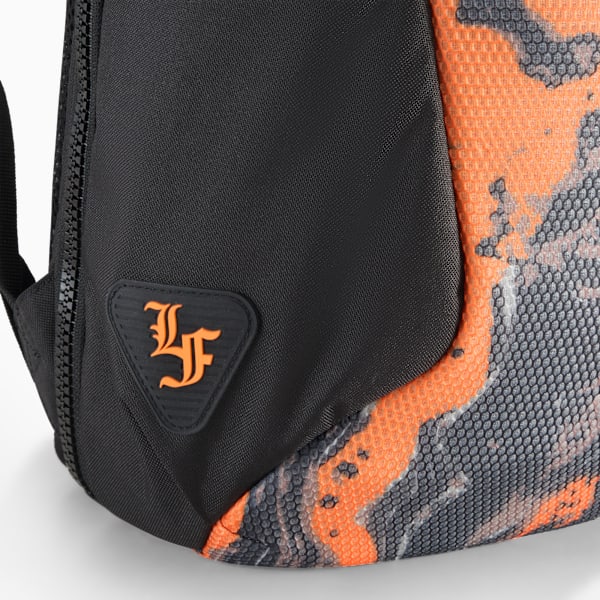 LAFRANCÉ Sleek 30L Backpack, Flat Dark Gray-Galactic Gray-Orange Glo-AOP, extralarge