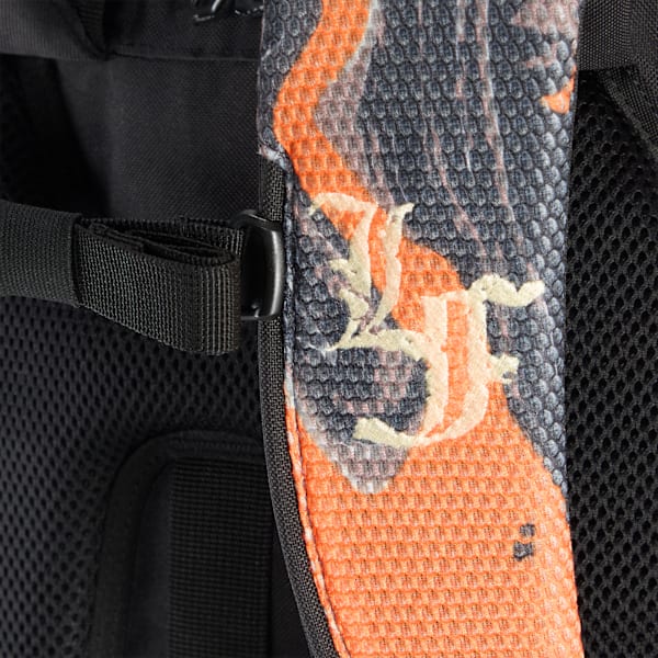 LAFRANCÉ Sleek 30L Backpack, Flat Dark Gray-Galactic Gray-Orange Glo-AOP, extralarge