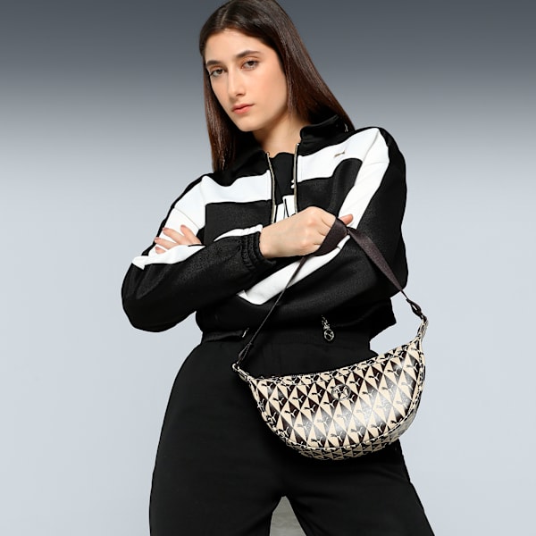 PUMA CA PRO Women's Trendy Handheld Bag, Chocolate-Toasted Almond-AOP, extralarge-IND