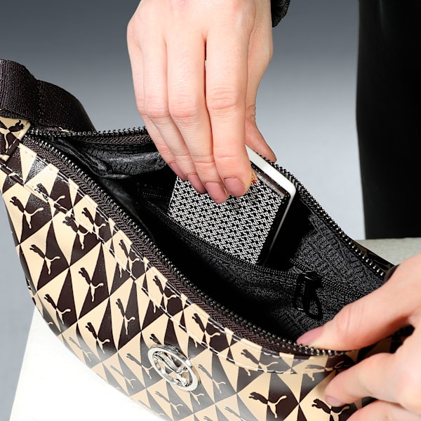 PUMA CA PRO Women's Trendy Handheld Bag, Chocolate-Toasted Almond-AOP, extralarge-IND