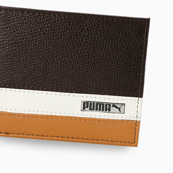PUMA Monarch Leather Wallet, Chocolate-Cool Light Gray, extralarge-IND