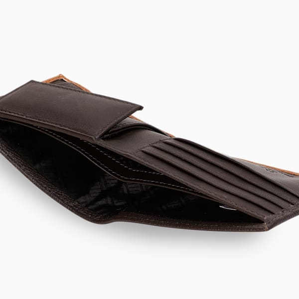 PUMA Monarch Leather Wallet, Chocolate-Cool Light Gray, extralarge-IND