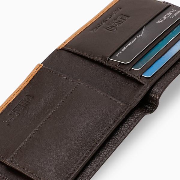 PUMA Monarch Leather Wallet, Chocolate-Cool Light Gray, extralarge-IND