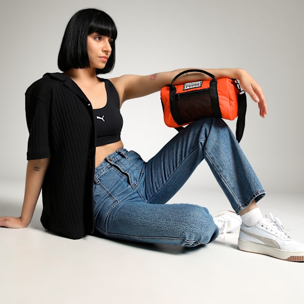 PUMA X COLOR SPLASH Women's Lightweight Sporty Barrel Bag, Ultra Orange, extralarge-IND