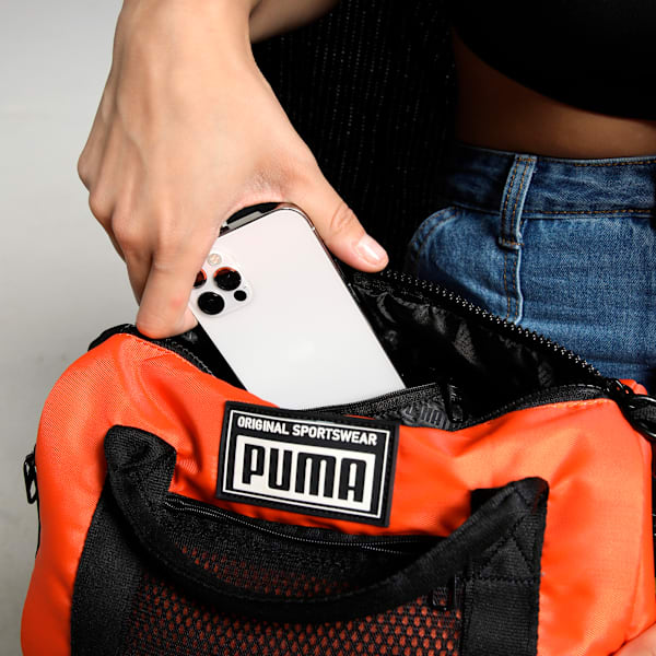 PUMA X COLOR SPLASH Women's Lightweight Sporty Barrel Bag, Ultra Orange, extralarge-IND