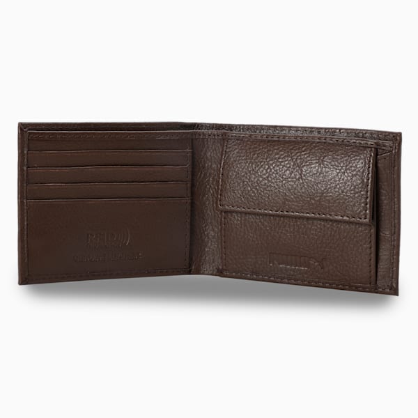 PUMA Cat Logo Unisex Leather Wallet, Chocolate, extralarge-IND
