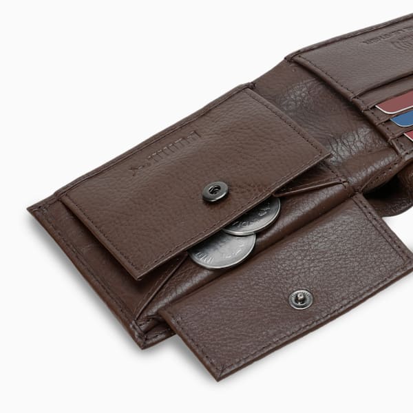 Cat Logo Leather Wallet, Chocolate, extralarge-IND