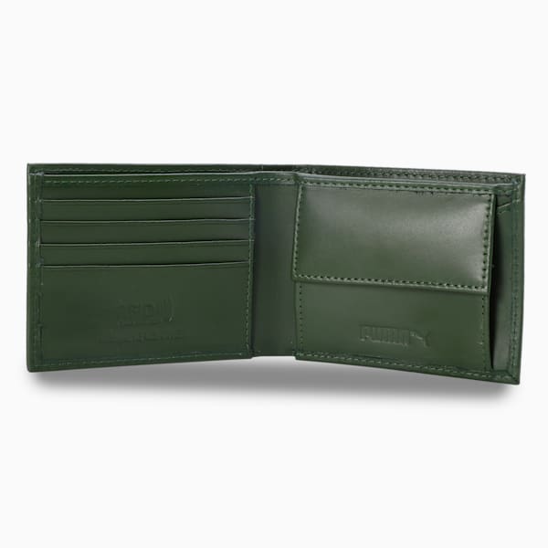 Cat Logo Leather Wallet, Teal Green, extralarge-IND