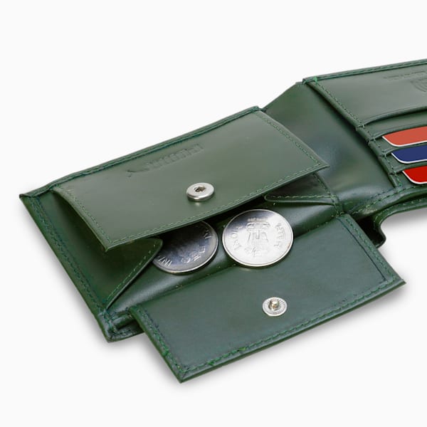 Cat Logo Leather Wallet, Teal Green, extralarge-IND