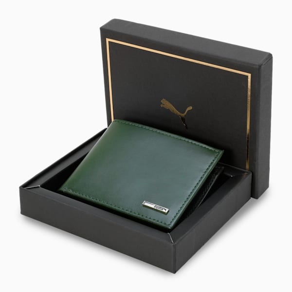 Cat Logo Leather Wallet, Teal Green, extralarge-IND
