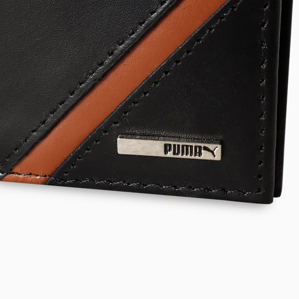 Metal World Logo Wallet, PUMA Black-Desert Tan, extralarge-IND
