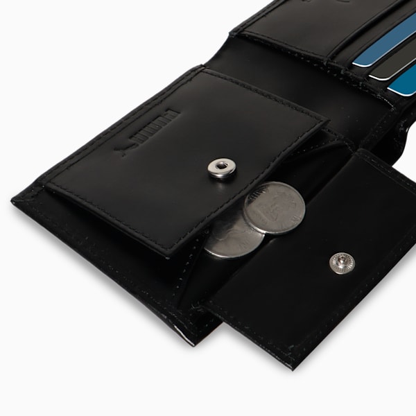 Metal World Logo Wallet, PUMA Black-Desert Tan, extralarge-IND