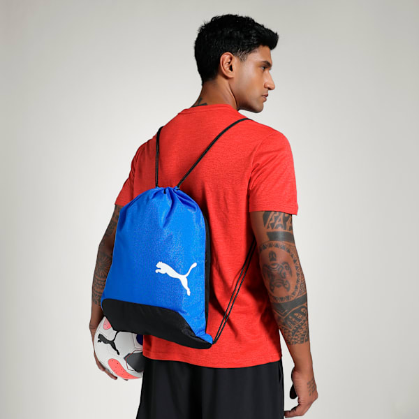 team GOAL Gym Sack, Electric Blue Lemonade-PUMA Black, extralarge-IND