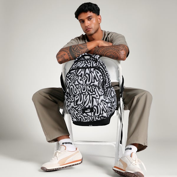 ACADEMY Printed Backpack, PUMA Black-Grafiti AOP, extralarge-IND
