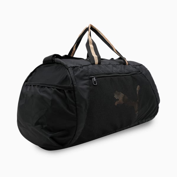 AT ESS Women's barrel bag, PUMA Black-Bright Gold, extralarge-IND