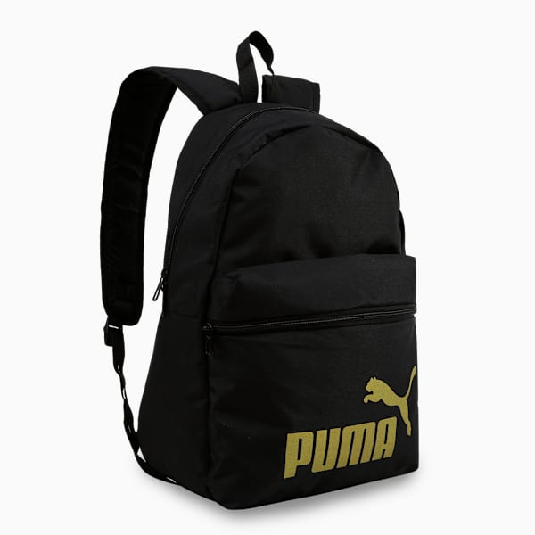 Phase Reliable Lightweight Backpack, PUMA Black-Golden Logo, extralarge-IND