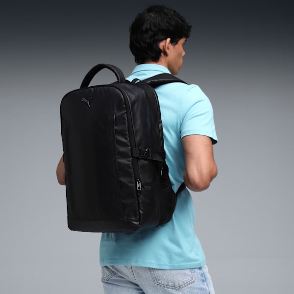 PUMA Travel V1 Spacious Expandable Backpack, PUMA Black, extralarge-IND