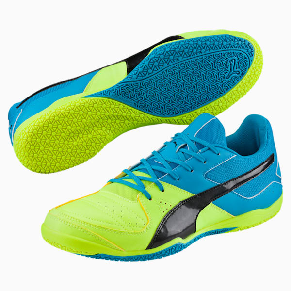 Gavetto Sala Men’s Futsal Shoes, safety yllw-blk-atomic blu, extralarge-IND