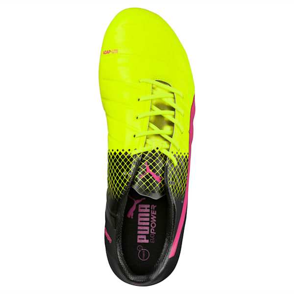 evoPOWER 1.3 Tricks FG Men’s Football Boots, pink glo-safety yellow-black, extralarge-IND