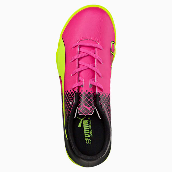 evoSPEED 5.5 TT Kids' Football Boots, pink glo-safety yellow-black, extralarge-IND