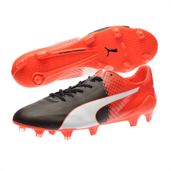 evoSPEED SL II FG Men's Football Boots, Puma Black-Puma White-Red Blast, extralarge-IND