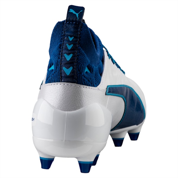 evoTOUCH 1 FG Men's Football Boots, Puma White-TRUE BLUE-BLUE DANUBE, extralarge-IND