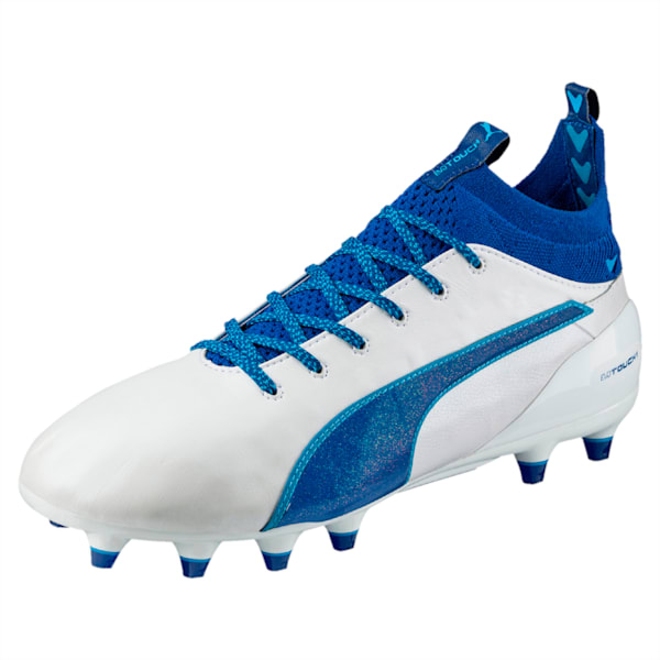 evoTOUCH 1 FG Men's Football Boots, Puma White-TRUE BLUE-BLUE DANUBE, extralarge-IND