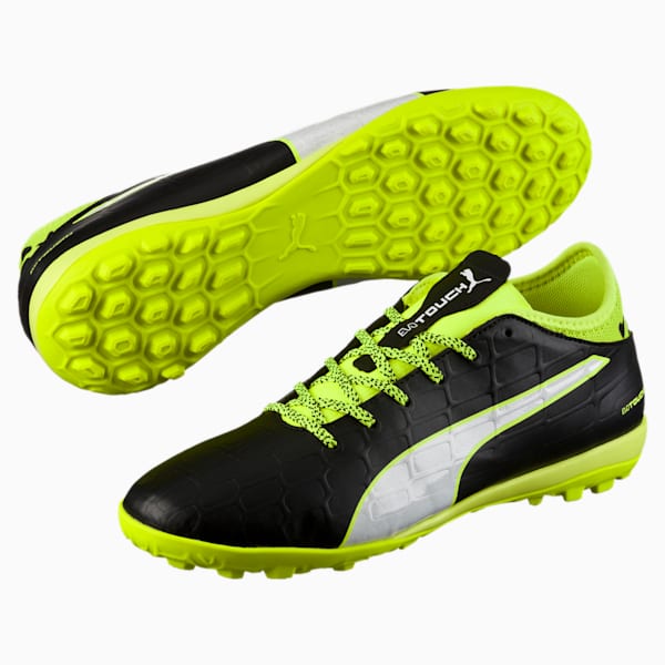 evoTOUCH 3 TT Men's Football Boots, black-white-safety yellow, extralarge-IND