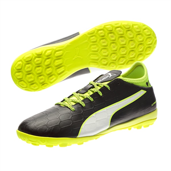 evoTOUCH 3 TT Men's Football Boots, black-white-safety yellow, extralarge-IND